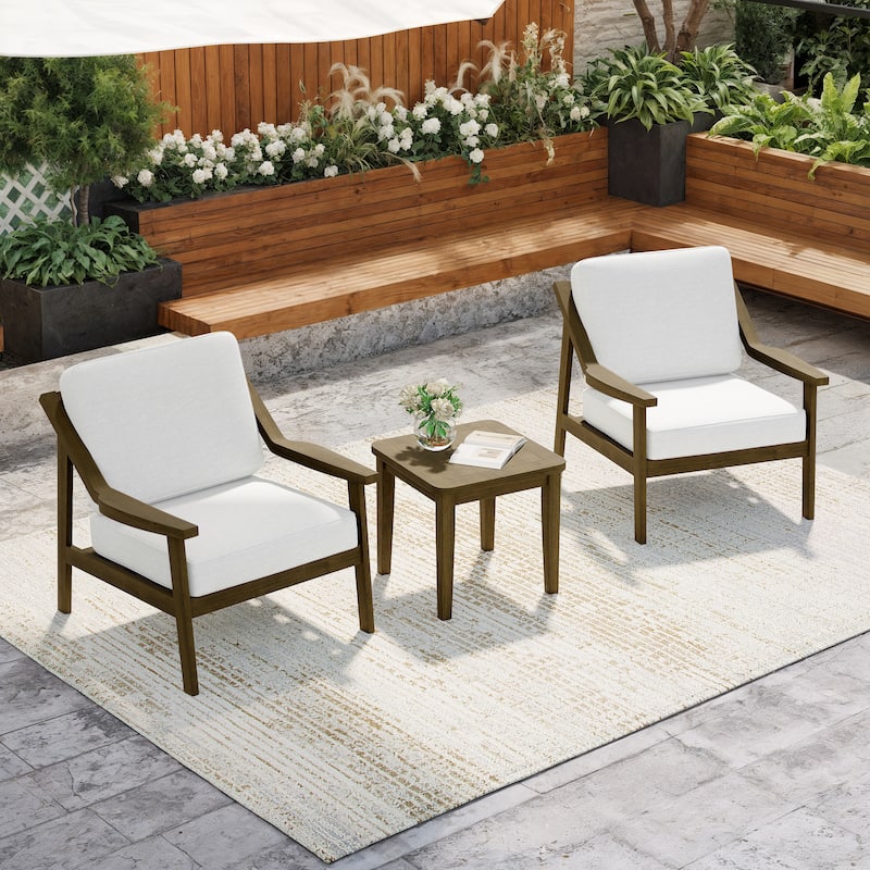 Outdoor Patio Wood Bistro Set/Loveseat Set