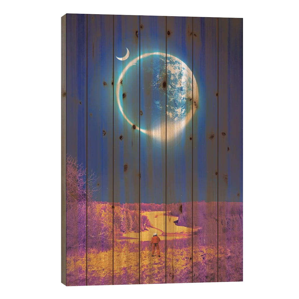 Infrared World Astronaut Print On Wood by GEN Z - Multi-Color