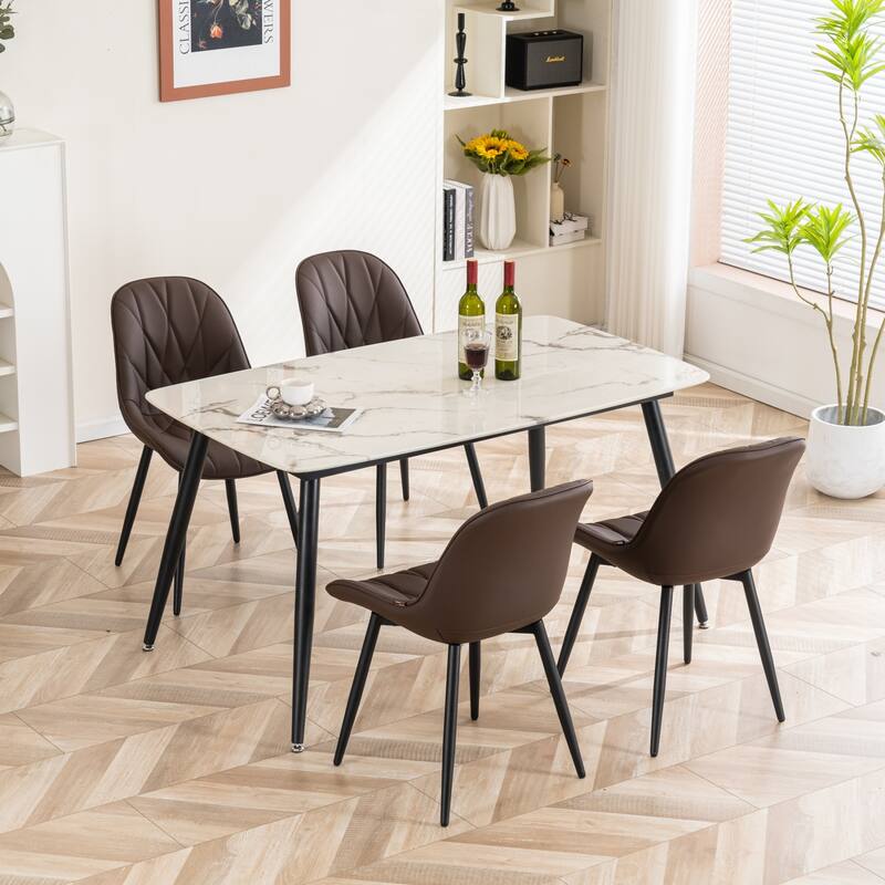 Modern Dining Chairs Set of 2 with Curved Backrest