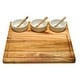 preview thumbnail 2 of 6, Picnic at Ascot Premium Acacia Charcuterie Board Set with Ceramic Bowls and acacia spoons - 13" x 13"