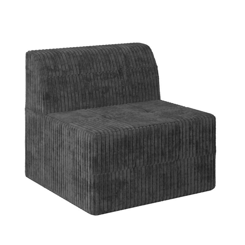130.32" L-Shaped Corduroy Modular Sectional Sofa with DIY Configuration, and Convertible Sleeper (4/6/7/9-Seater Options)