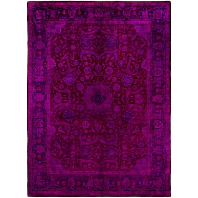 Overdyed One-of-a-Kind Hand-Knotted Area Rug - Pink - 9' 4" x 12' 4"