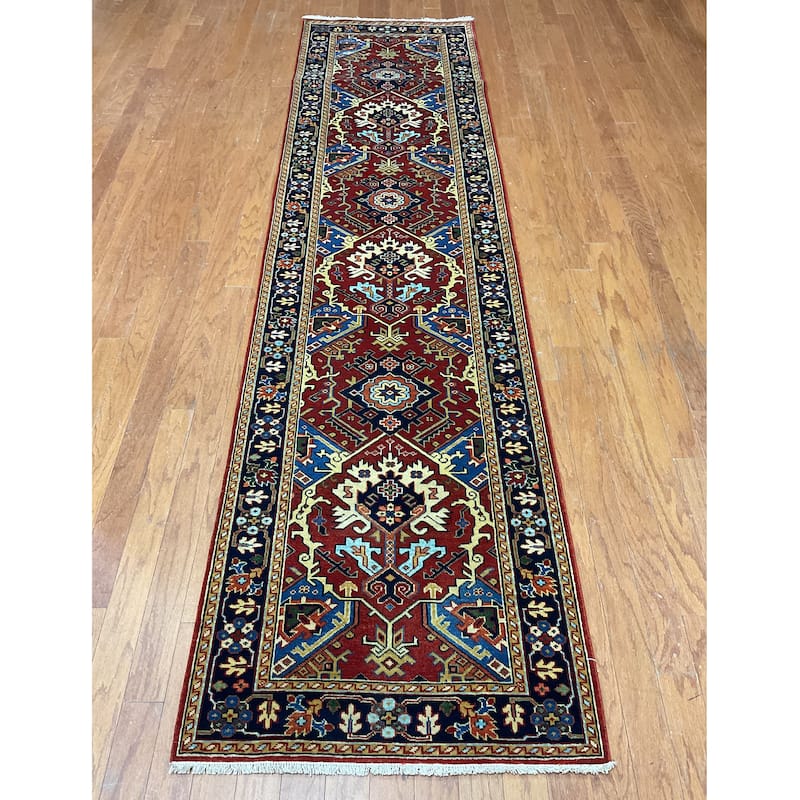 HERAT ORIENTAL Hand-knotted 2'6 x 9'10 Indo Bakhshayesh Wool Runner - 2'6"x 9'10