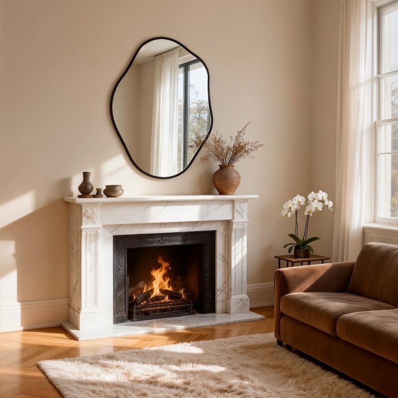 Irregular Mirrors for Wall Asymmetrical Metal Frame Decorative Mirror - 24" x 32"