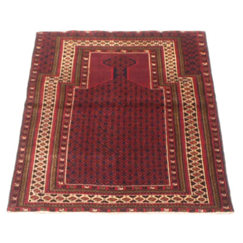 Teimani Red Rug 3'1" x 4'11" - 3'1 x 4'11