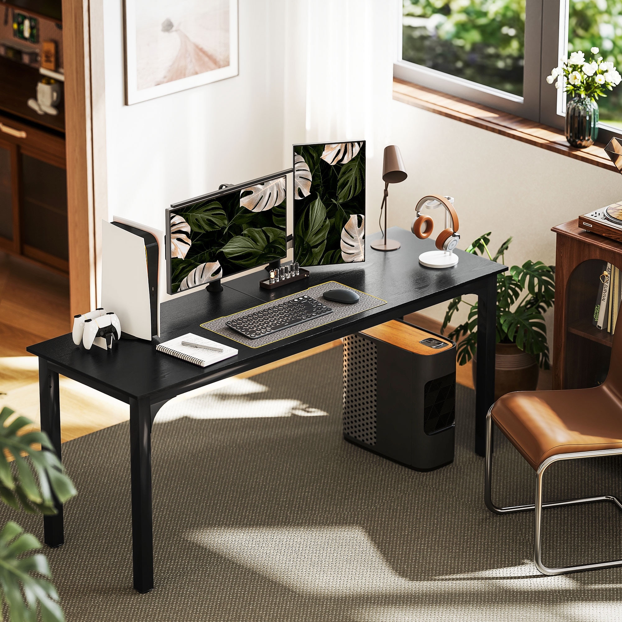 HOMCOM 70.9" Long Computer Desk for Two Person,Home Office Study