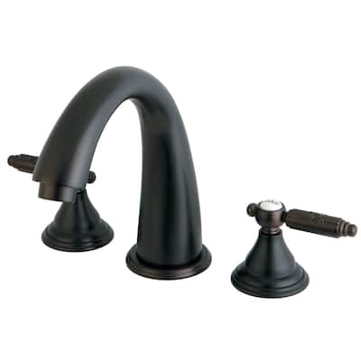 Kingston Brass Georgian Deck Mounted Roman Tub Filler with Lever
