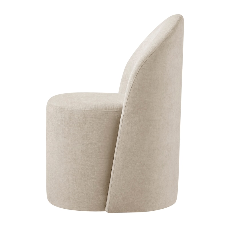 NPD Furniture Cabrina Chenille Dining Chair with Casters