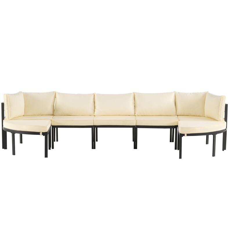 Outdoor Sectional Sofa Set with Cushions and Table for Patio