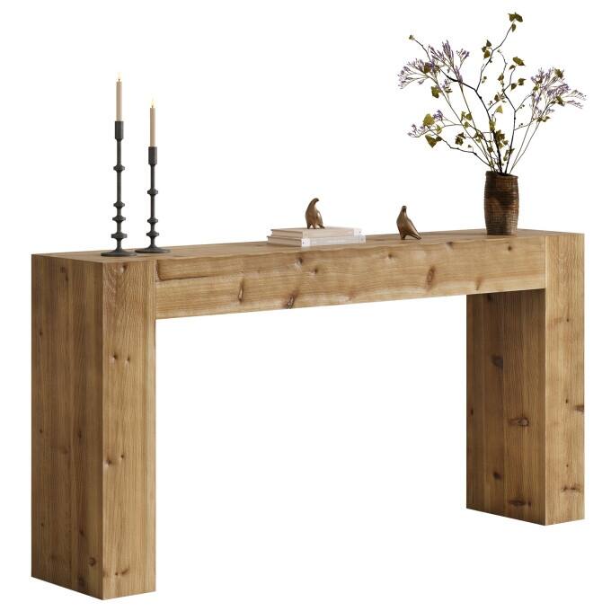 Solid Wood Console Table, 63-inch Farmhouse Entryway Table