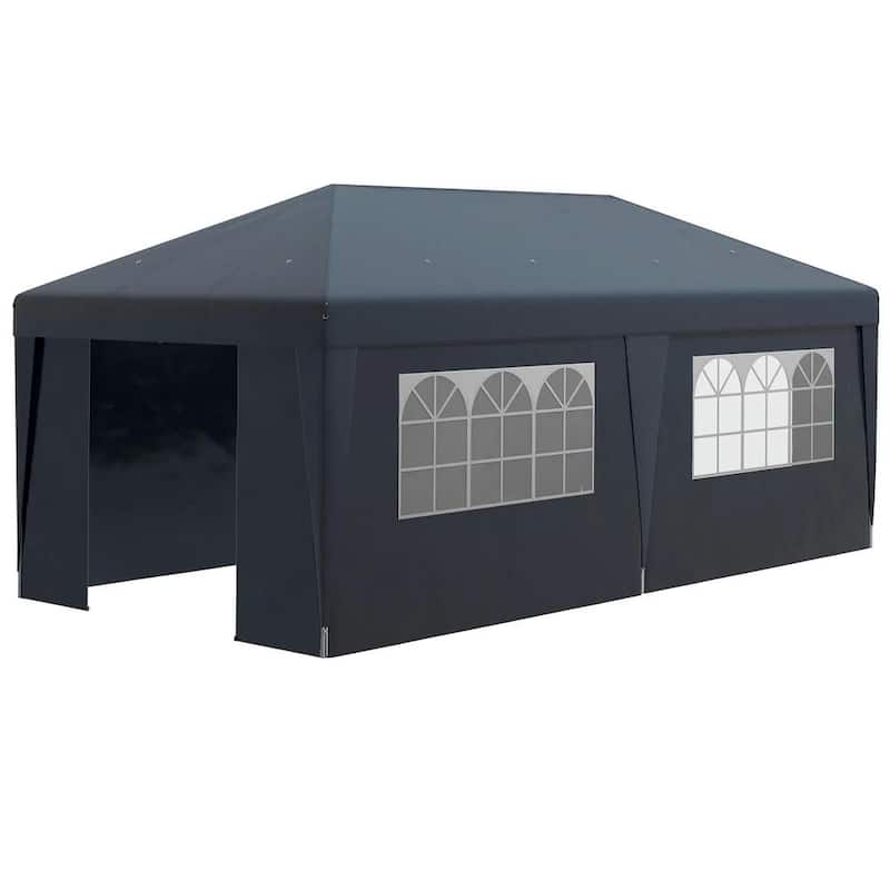 10' x 19.5' Pop Up Canopy Tent Height Adjustable, Leg Weight Bags, Bag