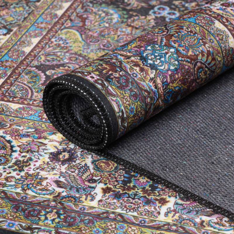 Superior Flamingo Medallion Machine Washable Indoor Area Rug or Runner