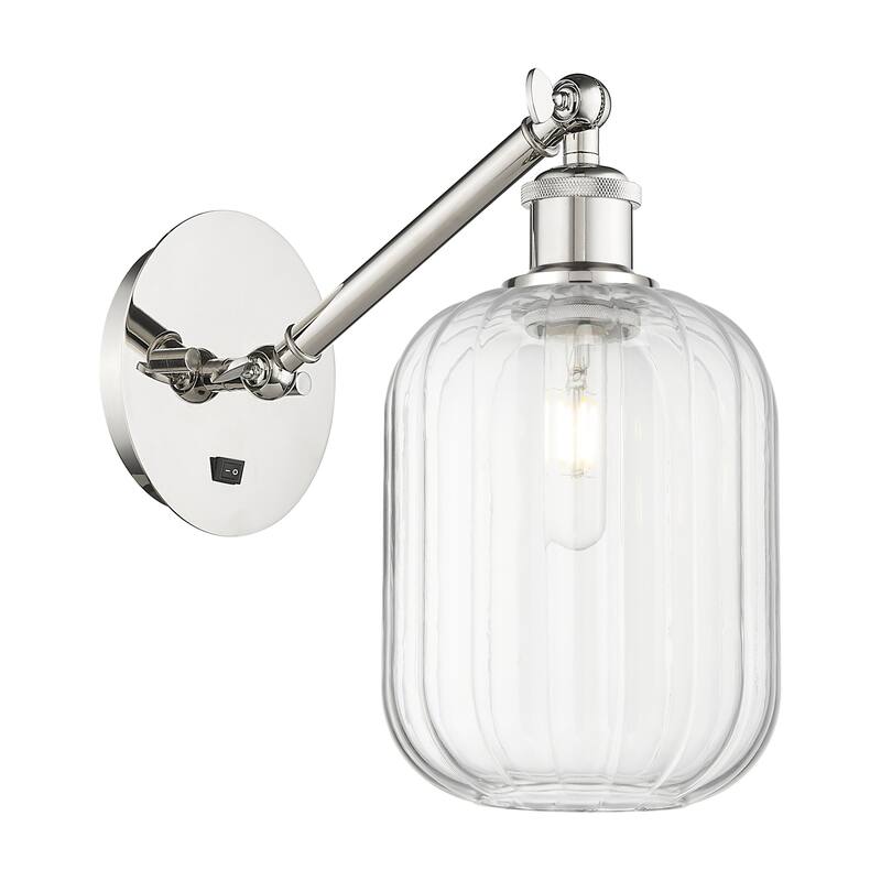 Innovations Lighting 317-1W-12-7 Preston Sconce Preston 12" Tall Wall - Polished Nickel / Clear