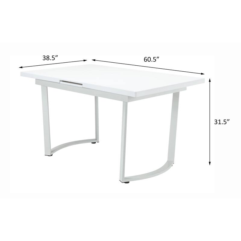 Somerset High Gloss White Dining Table with Metal Leg