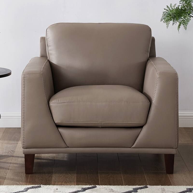 Hydeline Soma Top Grain Leather Chair With Feather, Memory Foam and Springs