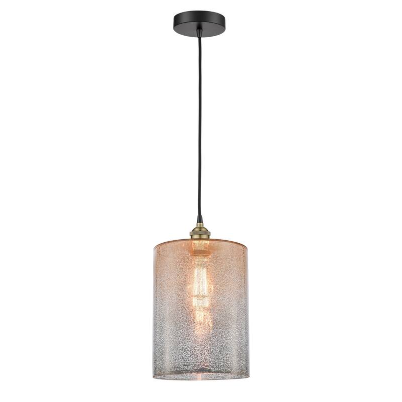Innovations Lighting Cobbleskill - 1 Light 9" Cord Hung Mini Pendant - Mercury/Black Antique Brass