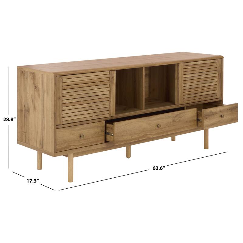SAFAVIEH Home Adrin 3 Drawer Sideboard - 63"W x 17"D x 29"H