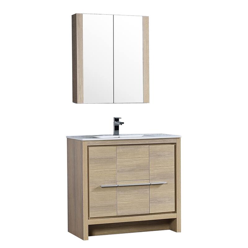 Solid Wood Bathroom Vanity with Mirror Medicine Cabinet