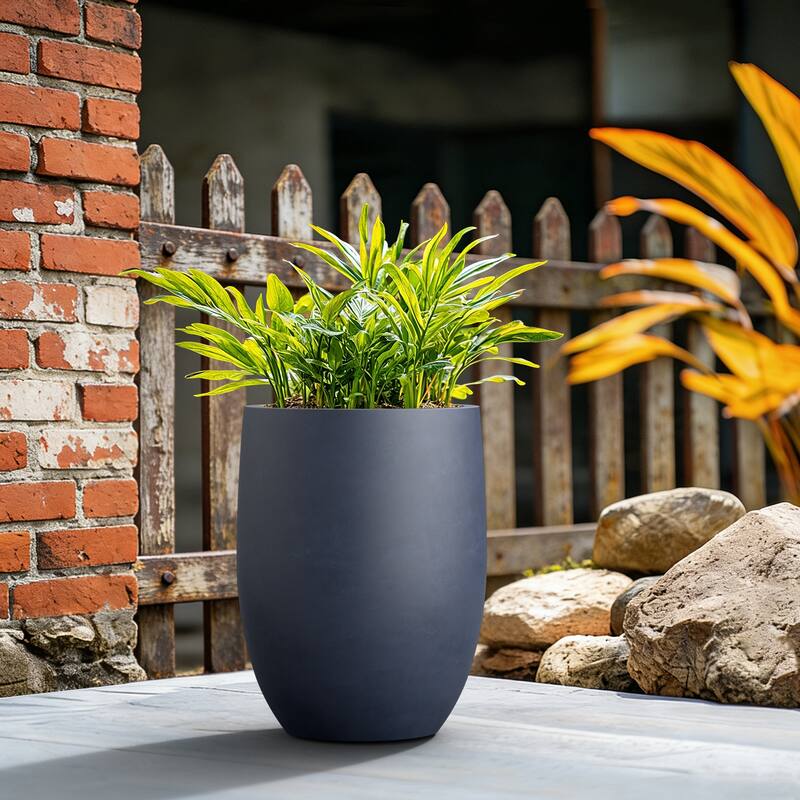 Concrete Tall Round Planter / Pot with Drainage Holes