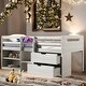 preview thumbnail 1 of 55, Contemporary Design Twin size Loft Bed with Two Shelves and Two drawers, Unique Quality Assurance, Solid Construction,聽