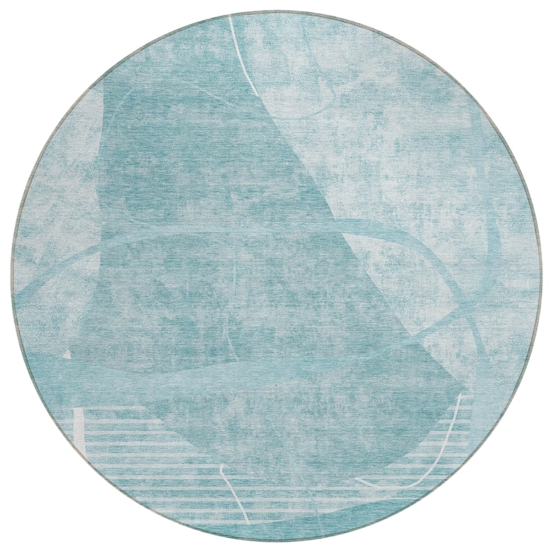 Machine Washable Indoor/ Outdoor Chantille Abstract Modern Rug