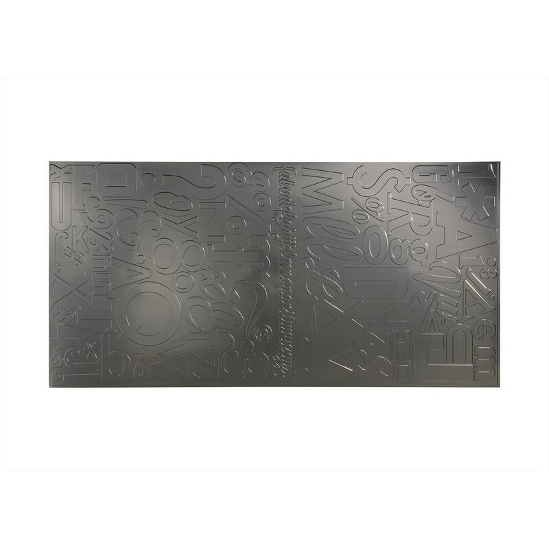 FASÄDE Alphabet 4-foot x 8-foot PVC Wall Panel in Brushed Nickel - Silver - 4 x 8