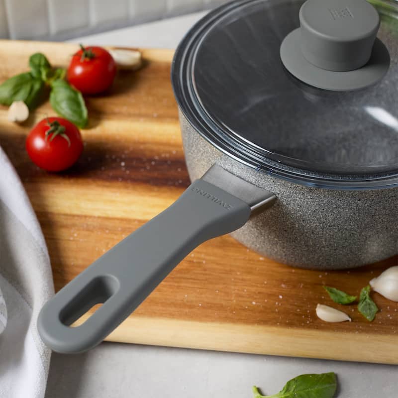 ZWILLING Parma Plus Ceramic Aluminum Ceramic Nonstick Saucepan with Lid - Grey