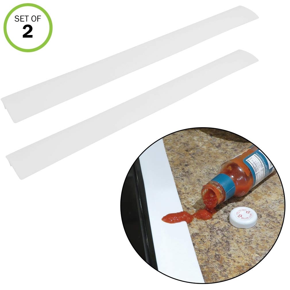 Evelots Stove Counter Gap Filler-Silicone-Spill-Crumb Guard-Washer-Clear-Set//2