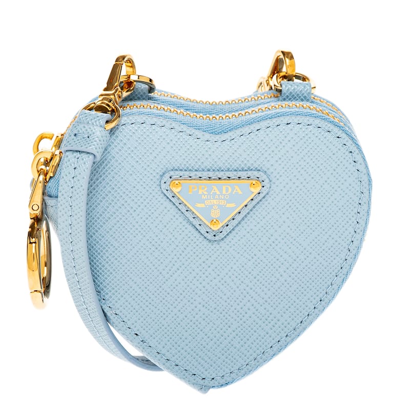 Prada Mini Heart Pouch - Light Blue