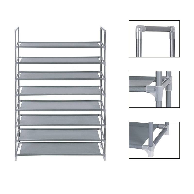 3/5/6/8/9/10-tier Extra-wide Metal/Non-woven Fabric Shoe Rack