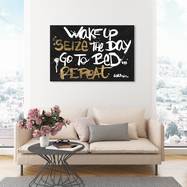 oliver gal seize the day gold horizontal typography and quotes wall