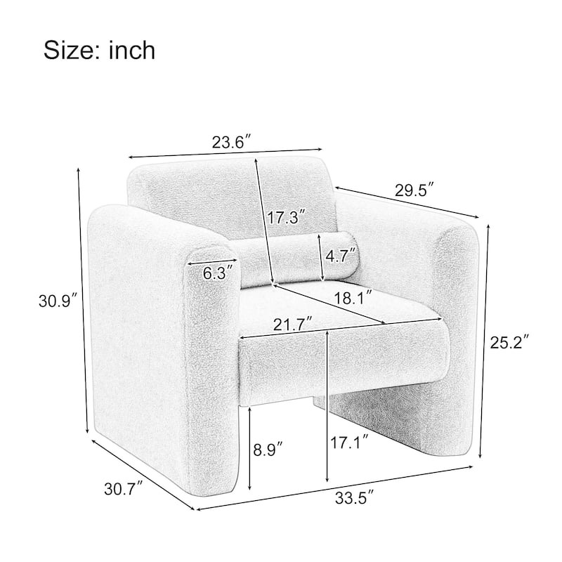 Modern Accent Arm Chair with Back and Pillow