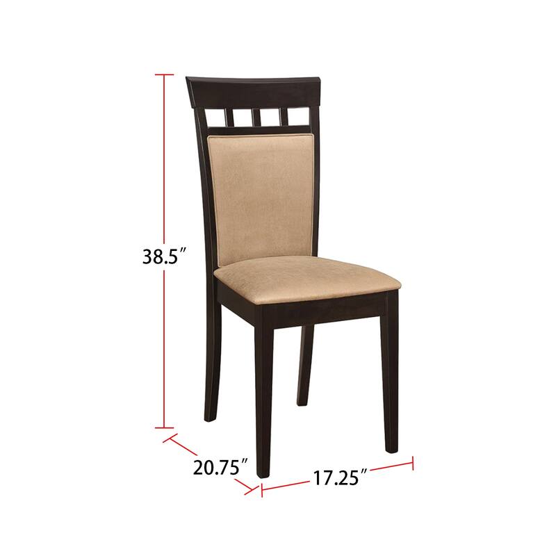 Set of 2 Upholstered Back Side Chairs Cappuccino and Tan - Set of 2 - Cappuccino and Tan - Dining Height