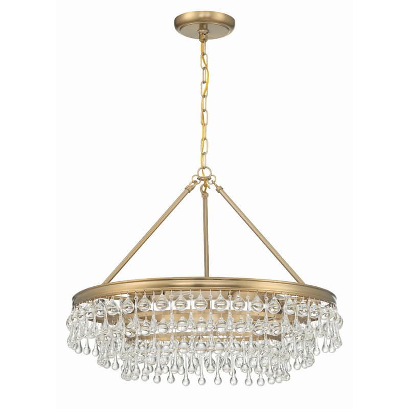 Calypso 6 Light Vibrant Gold Chandelier - 25"W x 19.75"H x 25"D