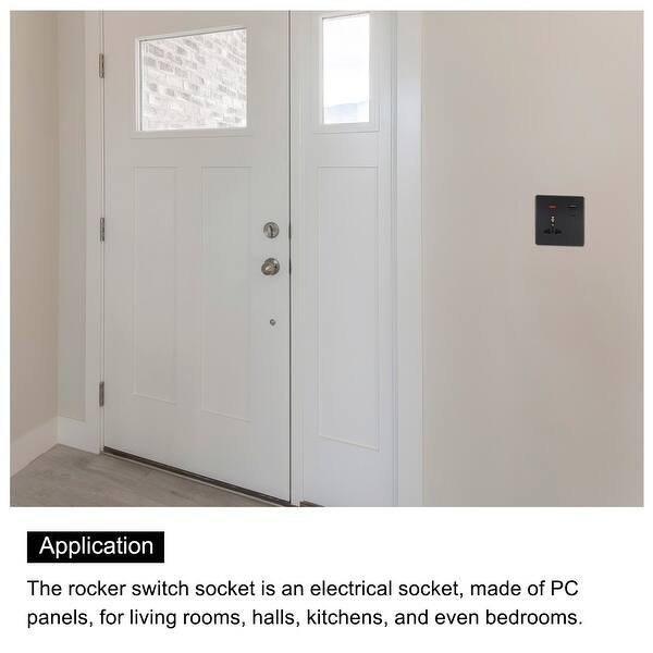 UK US Socket Switched Multi Power Outlet White 250V 13A 88mmx86mm On