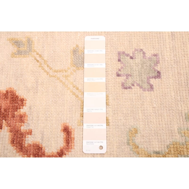 ECARPETGALLERY Hand-knotted Modern Oushak Ivory Wool Rug - 8'1 x 10'1