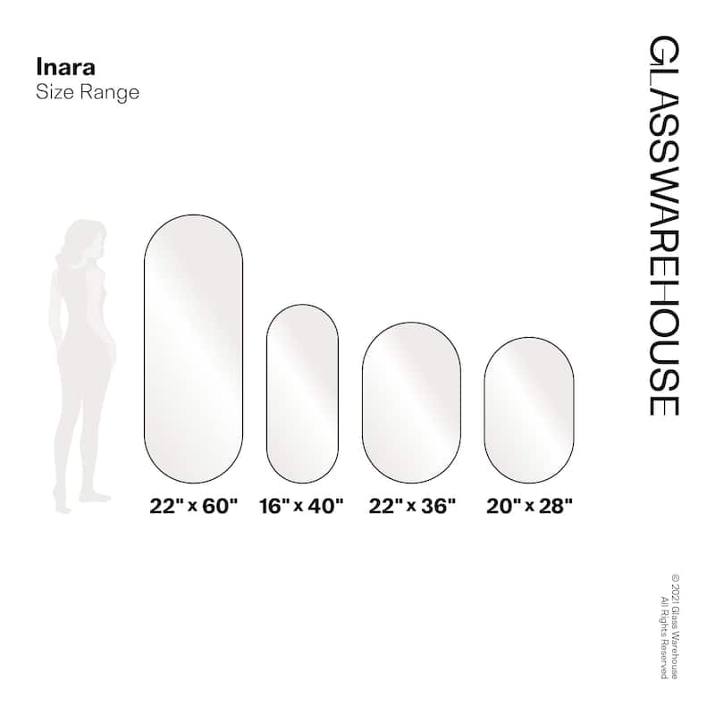 Glass Warehouse SF-PL-16X40 Inara 16" W x 40" H Contemporary Oval