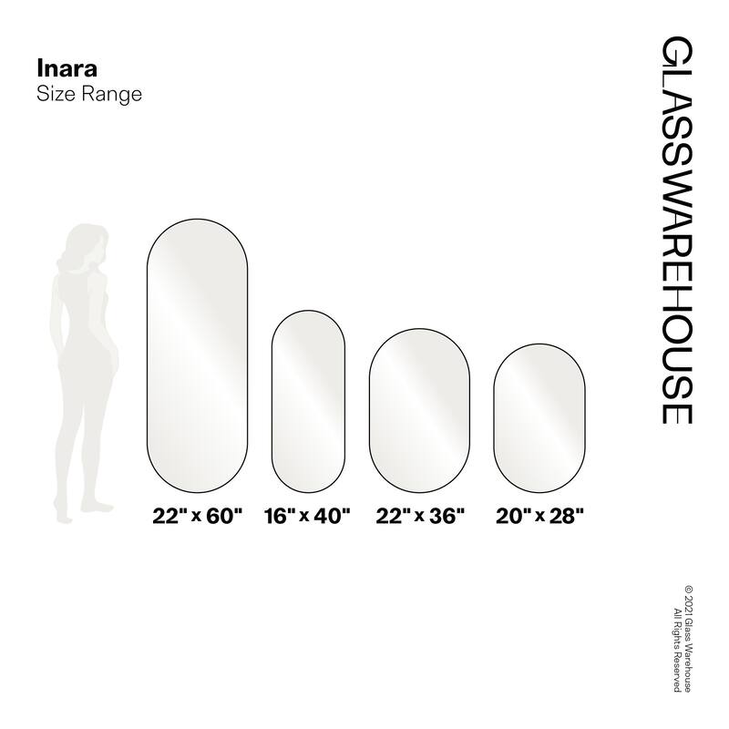 Glass Warehouse SF-PL-20X28 Inara 20" W x 28" H Contemporary Oval