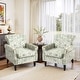 preview thumbnail 26 of 131, Mid-Century Modern Accent Chairs with Nailhead Trim Set of 2 - Rococo Green/ Chenille