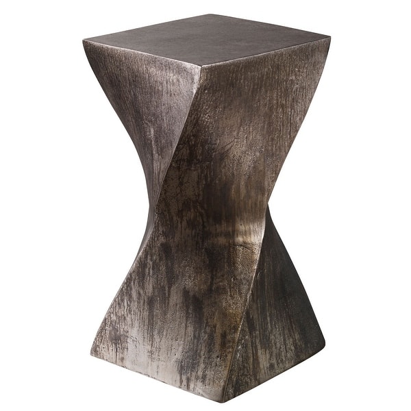 slide 1 of 1, 19" Black Distressed Finish Contemporary Accent Table