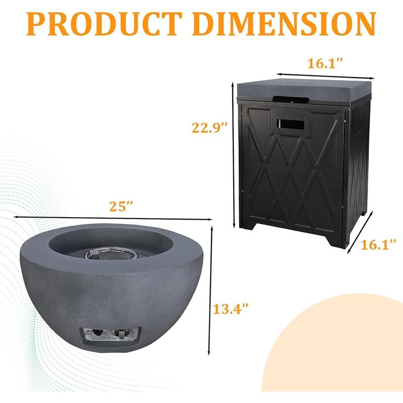 45” Outdoor Propane Fire Pit Table with Adjustable Flame, 50,000 BTU Ideal for Patio and Backyard Gatherings