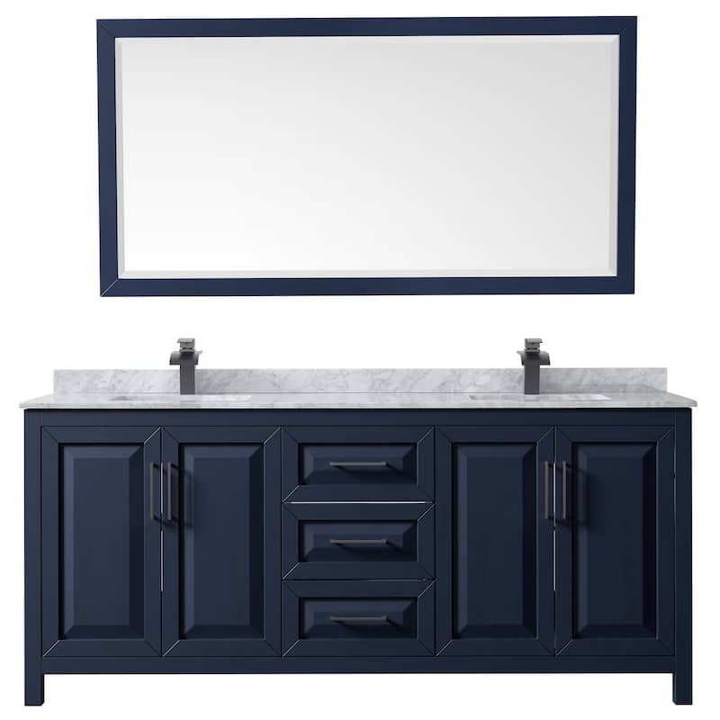 Wyndham Collection Daria 80" Free Standing Double Vanity Set with MDF