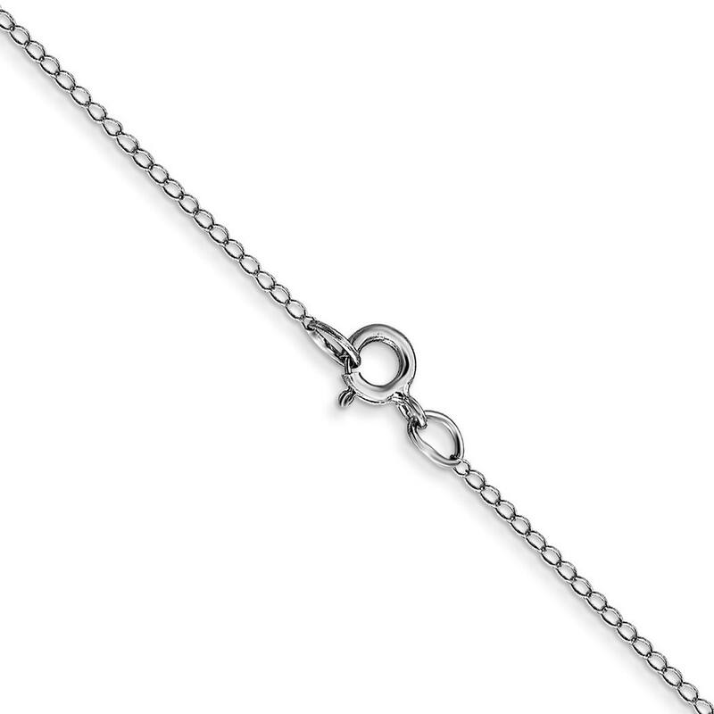 Curata 14k White Gold Solid 0.42mm Carded Curb Chain Necklace Options: 16 18 20 24
