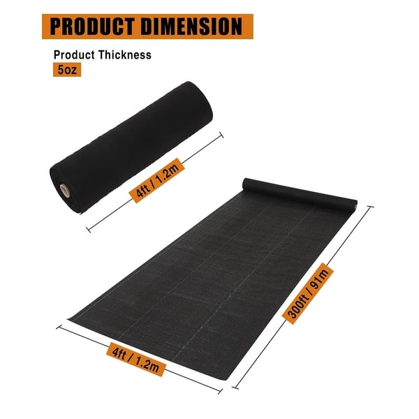 dimension image slide 3 of 6, Weed Control Garden Cloth, Weed Block Gardening Ground Cover Mat