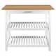 2-shelf Natural Solid Wood Top Kitchen Island