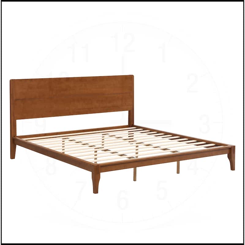 12 Inch Bamboo Wood Platform Bed with Wood Slat Metal Support