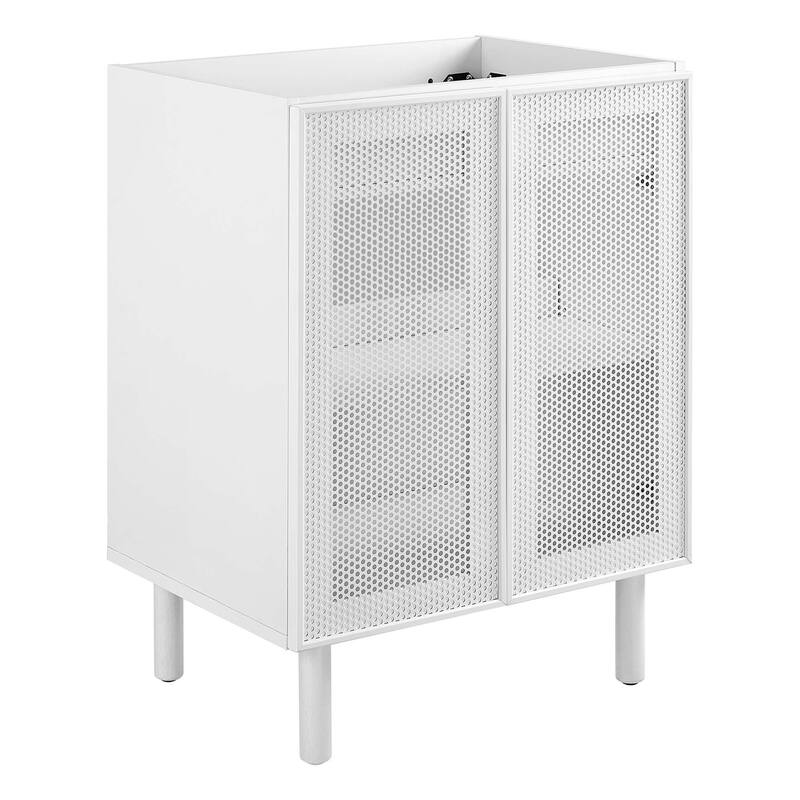 Calla 24" Perforated Metal Bathroom Vanity Cabinet (Sink Basin Not Included) - White