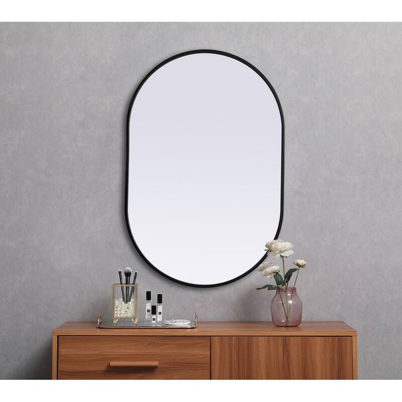 Indigo Home Metal Frame Oval Mirror 24x36 Inch