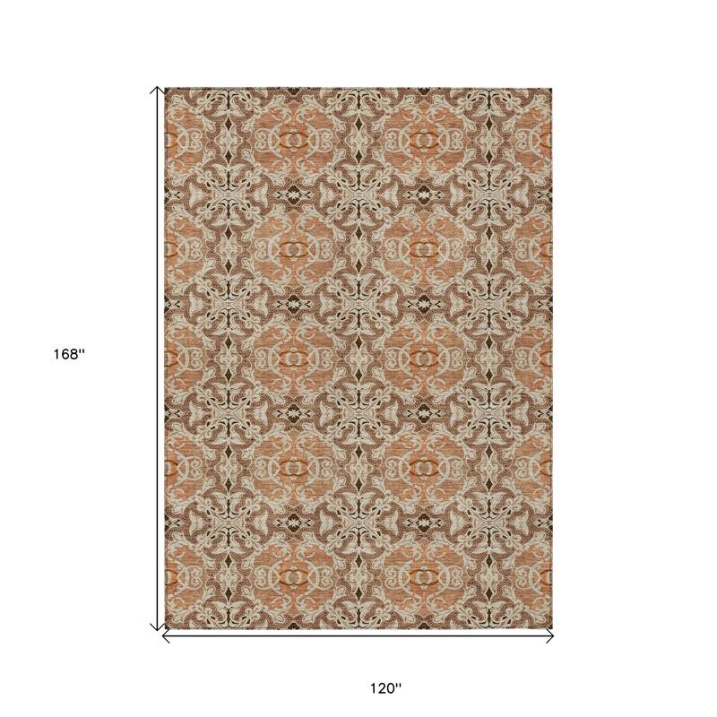 HomeRoots Medallion Transitional Rectangle Outdoor Rug