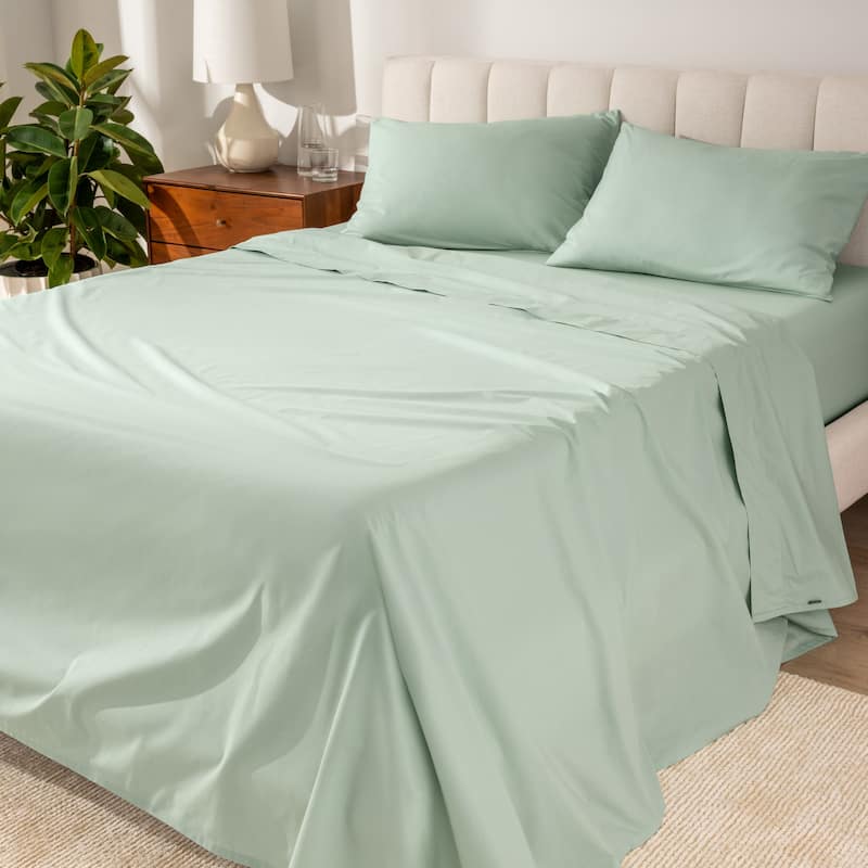 Bare Home Organic Cotton Sheet Set - Crisp Percale Weave - King - Willow